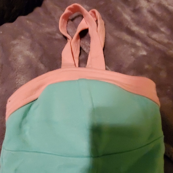 Pastel Pink and Blue Crop Top with Open Back - Picture 4 of 4